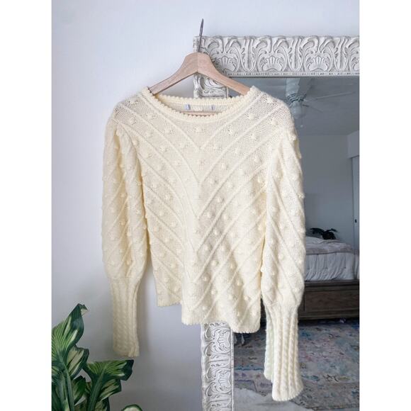 Vintage Textured Balloon Sleeve Knit Sweater - Picture 1 of 5